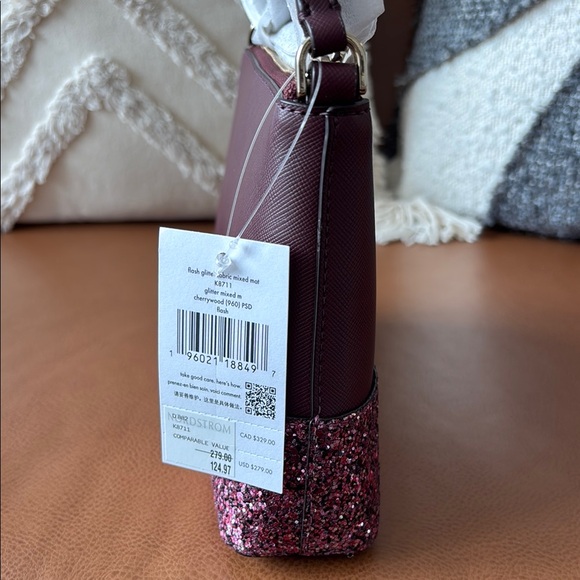 Kate Spade Flash Glitter Crossbody Bag, Cherrywood, NWT - Picture 9 of 14